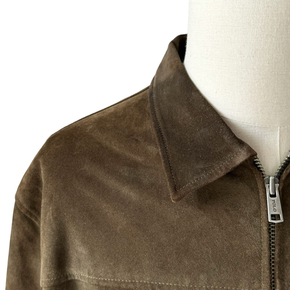 Polo Ralph Lauren Vintage Suede Cotton Lined Leather Jacket | XL - Picture 4 of 16